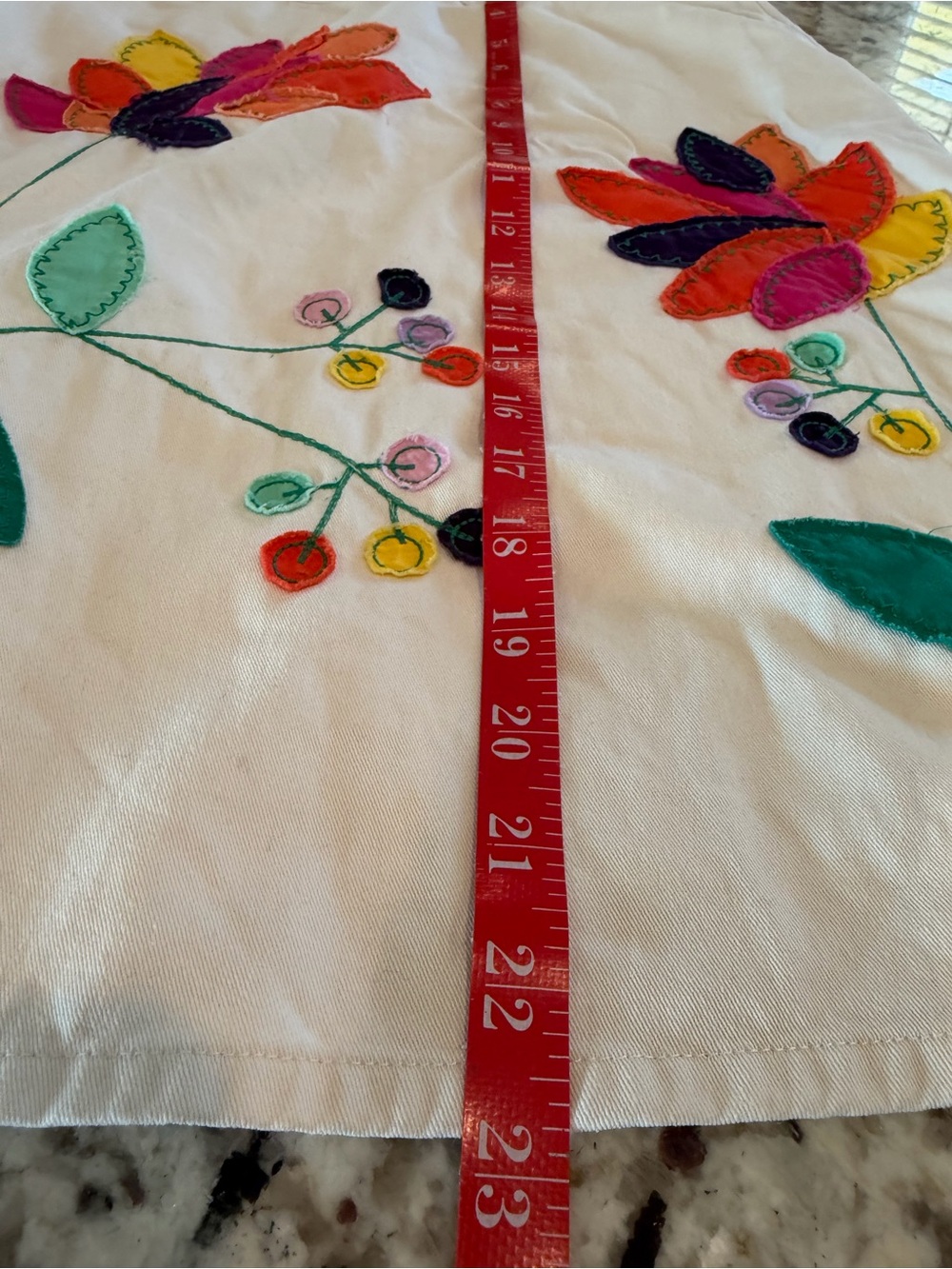 Women's Cream Embroidered Floral Skirt - Picture 6 of 11